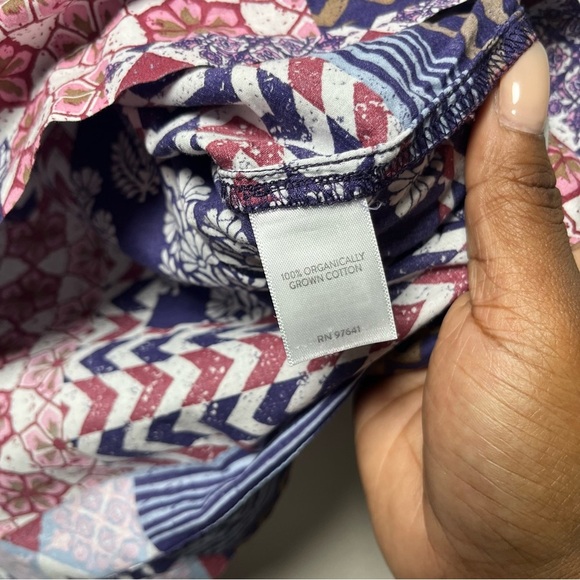 J. Jill Pure Women Top Small Organic Cotton Patchwork Boxy Half Sleeve Lagenlook - Picture 8 of 8